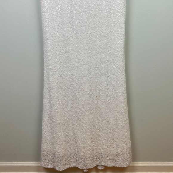 NWT Badgley Mischka Belle Bridal Gown Formal Wedding Dress White Sequins 6 NEW - Picture 6 of 16